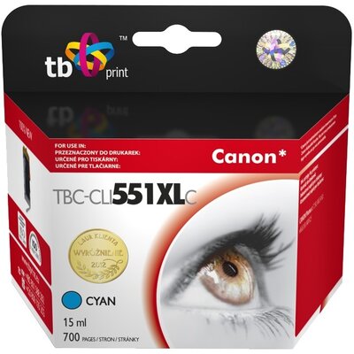 Obraz przedstawiający Tusz TB PRINT do Canon CLI-551XL Błękitny 15 ml TBC-CLI551XLCY