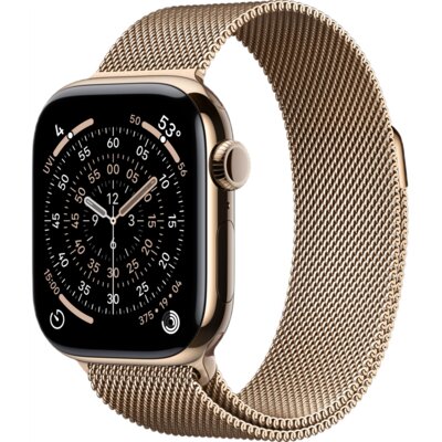 Apple Watch 11 GPS + Cellular 42mm koperta z tytanu (złoty) + bransoleta mediolańska (złoty)