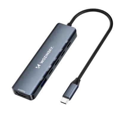 Hub WOZINSKY WHBC10Y4S USB Typu C 3.2 Gen. 2, Aktywny / Pasywny