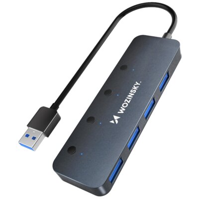 Hub WOZINSKY WHS080YSS USB-A 3.0, Aktywny / Pasywny