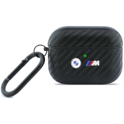 Etui na słuchawki BMW Carbon Metal Logo do AirPods Pro 3 Czarny