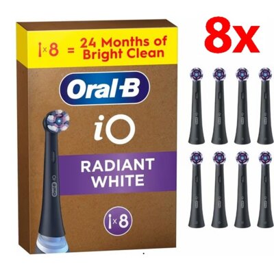 Oryginalna końcówka szczoteczki ORAL-B iO Radiant White Czarny (8 szt.) (Polerująca)