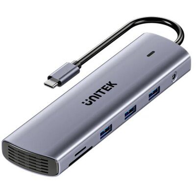 Hub UNITEK D1113BGY01 USB Typu C, Aktywny