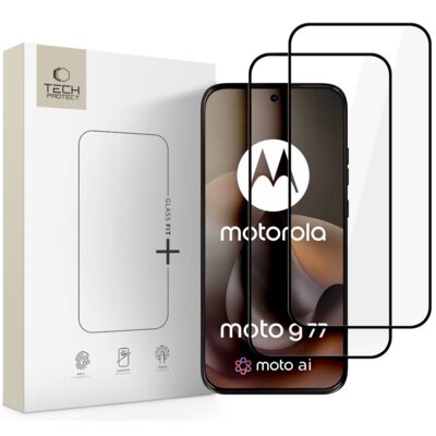 Szkło hartowane TECH-PROTECT Glass Fit+ do Motorola Moto G67/G77/G87 Czarny (2 szt.)