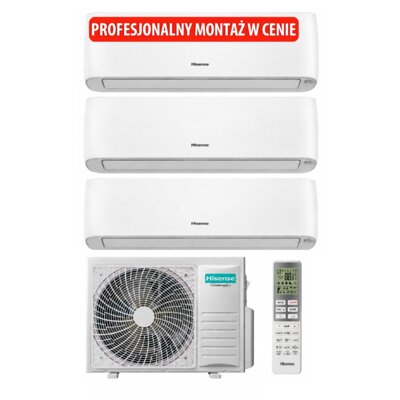 Klimatyzator Multi Split, Pompa ciepła powietrze - powietrze HISENSE 3AMW72U4RJC (3 pomieszczenia) z usługą montażu