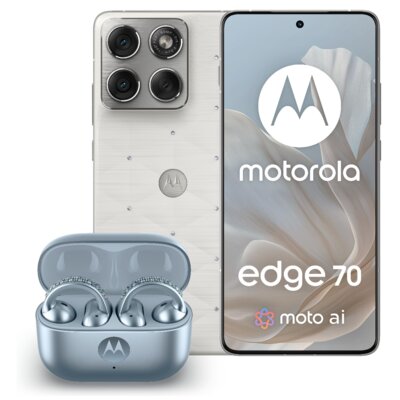 Smartfon MOTOROLA Edge 70 5G 12/512GB 6.67" 120Hz Biały + Słuchawki Moto Buds Loop