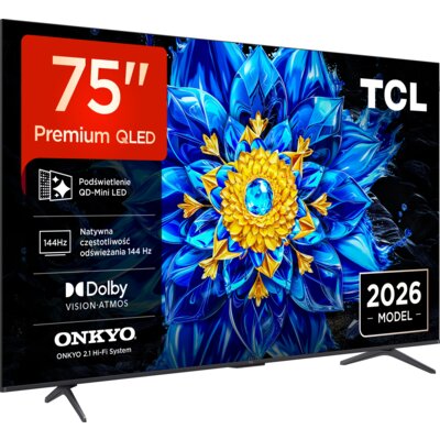 Telewizor TCL 75P8L 75" QD-Mini LED 4K 144Hz VRR Google TV Dolby Atmos Dolby Vision HDMI 2.1