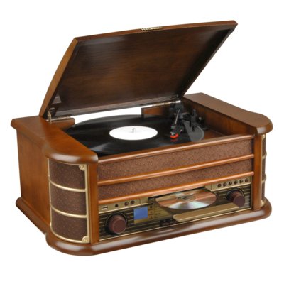 Gramofon HYUNDAI RTC-513RIP Brązowy, Automatyczny, Napęd paskowy, Wbudowane głośniki, Prędkość odtw. 33 1/3,45,78 obr./min