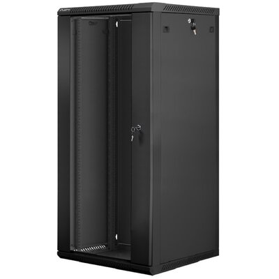 Szafa RACK LANBERG 19" 27U WF01-6627-10B 600 x 600 mm, Wisząca Czarny