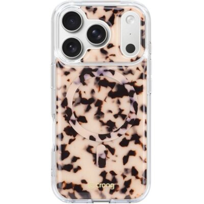 Etui CRONG Deluxe Mag Cover MagSafe Tortoise do Apple iPhone 17 Pro Beżowy