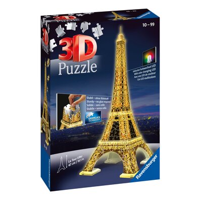 Puzzle 3D RAVENSBURGER Wieża Eiffla nocą 12579 (226 elementów)