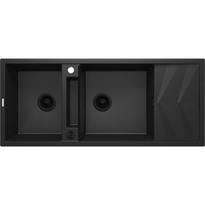 Zlewozmywak dwukomorowy z ociekaczem DEANTE Magnetic ZRM G213 Grafitowy metalik 50x116