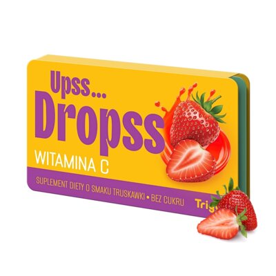 Witamina C TRIGGY Ups Dropss Truskawka (15 pastylek)