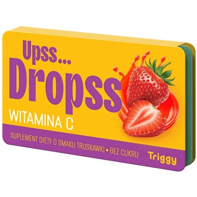 Witamina C TRIGGY Ups Dropss Truskawka (15 pastylek)