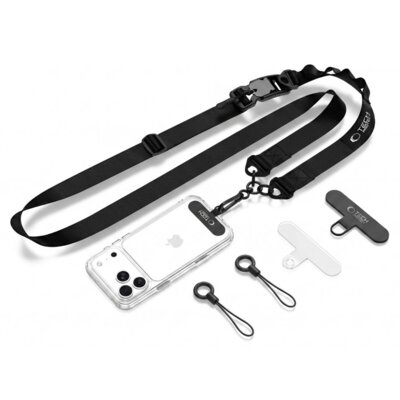 Smycz do telefonu TECH-PROTECT C9S Rope Crossbody Czarny