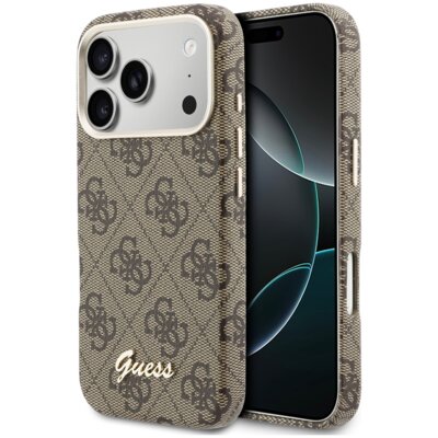 Etui GUESS 4G Script MagSafe do Apple iPhone 17 Pro Max Brązowy