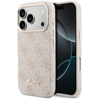 Etui GUESS 4G Script MagSafe do Apple iPhone 17 Pro Różowy