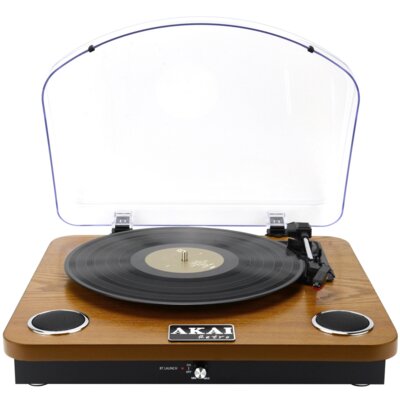 Gramofon AKAI ATT-11BTN Brązowy, Manualny, Napęd paskowy, USB, BT, Wbudowane głośniki, Prędkość odtw. 33 1/3,45,78 obr./min