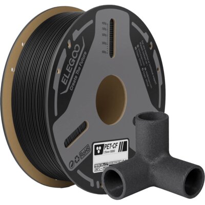 Filament ELEGOO PETG-CF, Średnica 1.75 mm, 1 kg Czarny