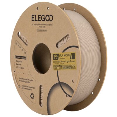 Filament ELEGOO PLA Wood, Średnica 1.75 mm, 1 kg Jasnobrązowy