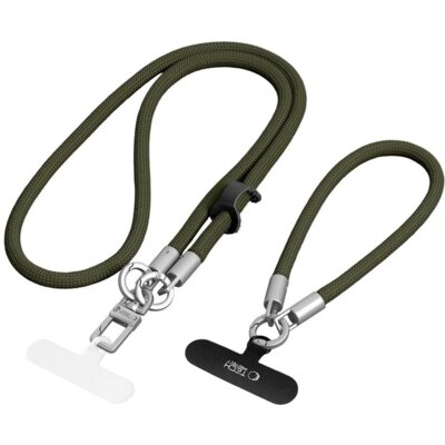 Smycz do telefonu TECH-PROTECT C10S Rope Crossbody & Wrist Oliwkowo-zielony