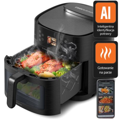 Air Fryer Frytkownica beztłuszczowa AI GÖTZE & JENSEN AF850T by Setti+ WiFi rozpoznawanie potraw i gotowanie na parze