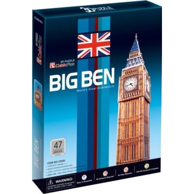 Puzzle 3D CUBIC FUN Budowle Świata Zegar Big Ben C094H (47 elementów)