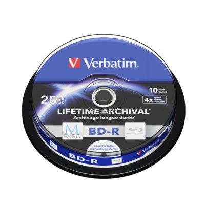 Фото - Оптичний диск Verbatim Płyta  BD-R M-DISC Inkjet Printable  43825 (10 Cake)