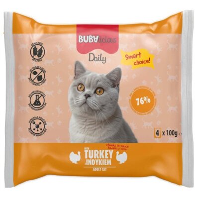 Karma dla kota BUBA BUBAlicious Daily Indyk 4 x 100 g