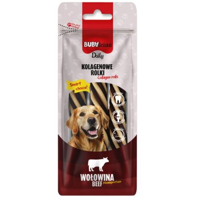 Przysmak dla psa BUBA BUBAlicious Daily Kolagenowe Rolki Wołowina 60 g
