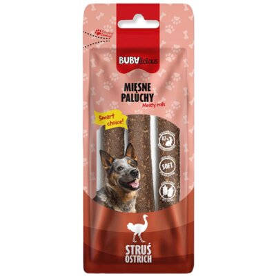 Pzysmak dla psa BUBA BUBAlicious Paluchy monoproteinowe Struś 90 g
