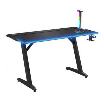 Biurko gamingowe MAD DOG GD200K Czarny + Stojak na słuchawki MAD DOG HPS800K Wbudowany HUB USB, Wysokość 300 mm