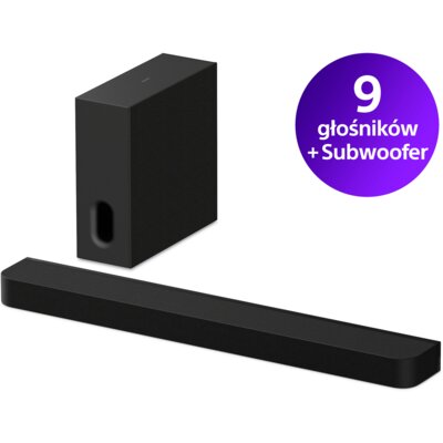 Soundbar SONY BRAVIA Theatre Bar 7 HT-A7100 + Subwoofer SA-SW7 Czarny 5.1.2-kanałowy, HDMI eARC, 8K HDR, Wi-Fi, BT, Dolby Atmos