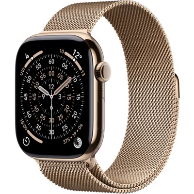 Apple Watch 11 GPS + Cellular 46mm koperta z tytanu (złoty) + bransoleta mediolańska rozmiar S/M (złoty)