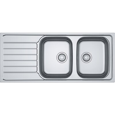 Zlewozmywak dwukomorowy z ociekaczem FRANKE Spark SKX 621-116 101.0592.563 Stalowy 50x116