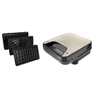 Opiekacz GÖTZE & JENSEN SM531X Inox 750W 3w1 wymienne płytki kanapki gofry grill