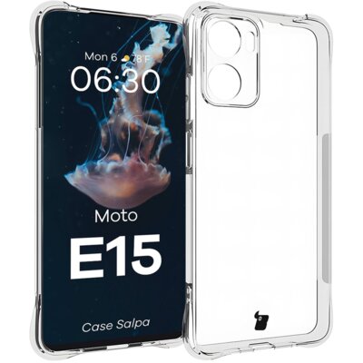 Etui BIZON Salpa do Motorola Moto E15 Przezroczysty