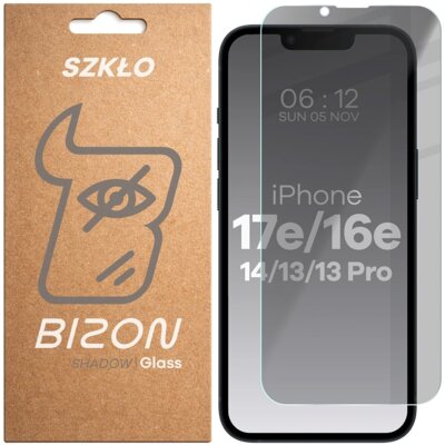 Szkło hartowane BIZON Clear Shadow do Apple iPhone 13/13 Pro/14/16e/17e