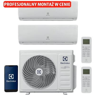 Klimatyzator Multi Split, Pompa ciepła powietrze - powietrze ELECTROLUX EACO/I-18 FMI-2/N8 + 2 x EACS/I-09 HEFMI/N8 (2 pomieszczenia) z usługą montażu
