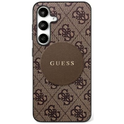 Etui GUESS 4G Round Patch Classic Logo MagSafe do Samsung Galaxy S25 Brązowy