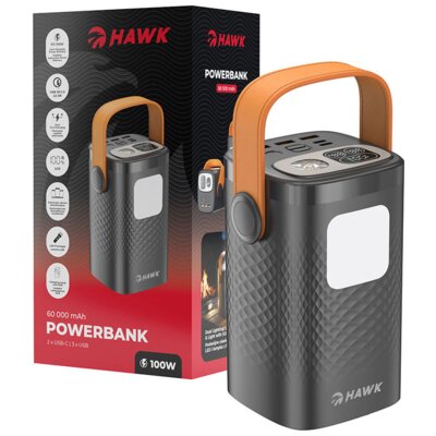 Powerbank HAWK HWPB60000 60000 mAh 100W PD Czarny