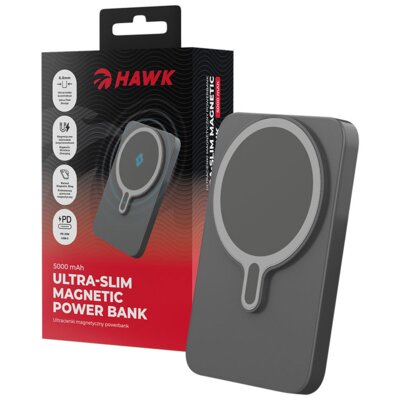 Powerbank HAWK HWPB5000 5000 mAh 20W MagSafe PD Szary