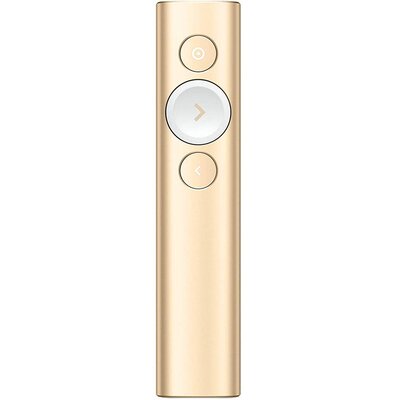 Prezenter LOGITECH Spotlight Presentation 2.4 GHz / Bluetooth, Zasięg 30 m Złoty