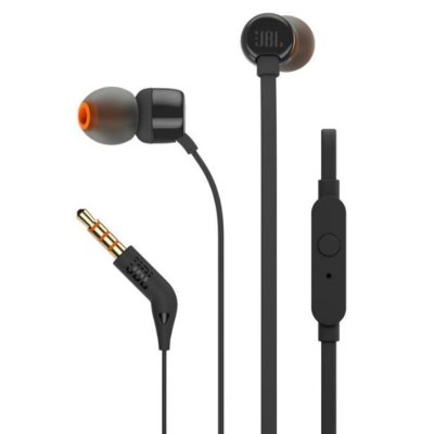 Słuchawki dokanałowe JBL T110 z mikrofonem Czarny