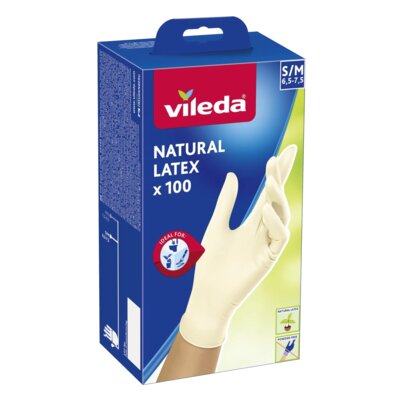 Rękawiczki lateksowe VILEDA Natural Latex (rozmiar S/M)