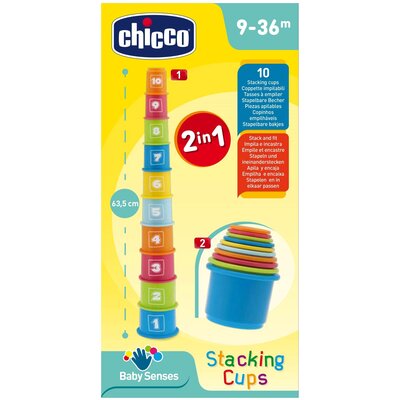 Zabawka edukacyjna CHICCO Baby Senses Kubeczkowa wieża z liczbami 00007511000000