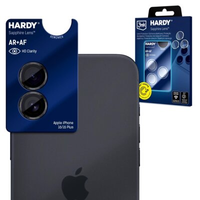 Szkło hartowane na obiektyw 3MK Hardy Sapphire Lens do Apple iPhone 16/16 Plus/17