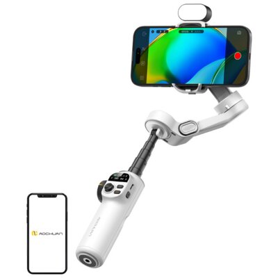 Gimbal AOCHUAN X2 z oświetleniem RGB Biały