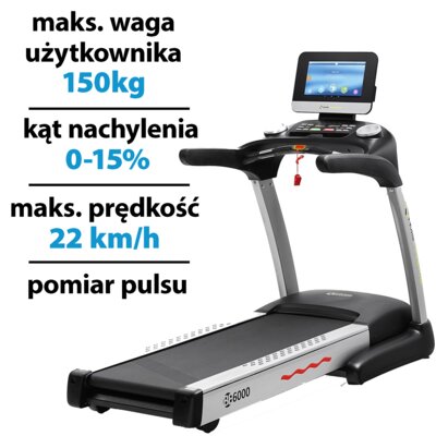 Bieżnia elektryczna HMS BE6000 2982W 22km/h
