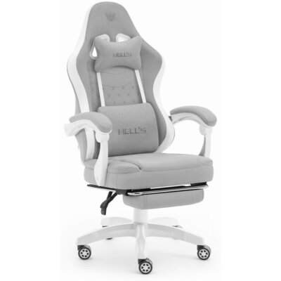 Fotel gamingowy HELL'S CHAIR HC-1015 Szaro-biały